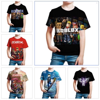 Roblox Print Kids Boys T-shirt Summer Short Sleeve Crew Neck Casual Tee Tops