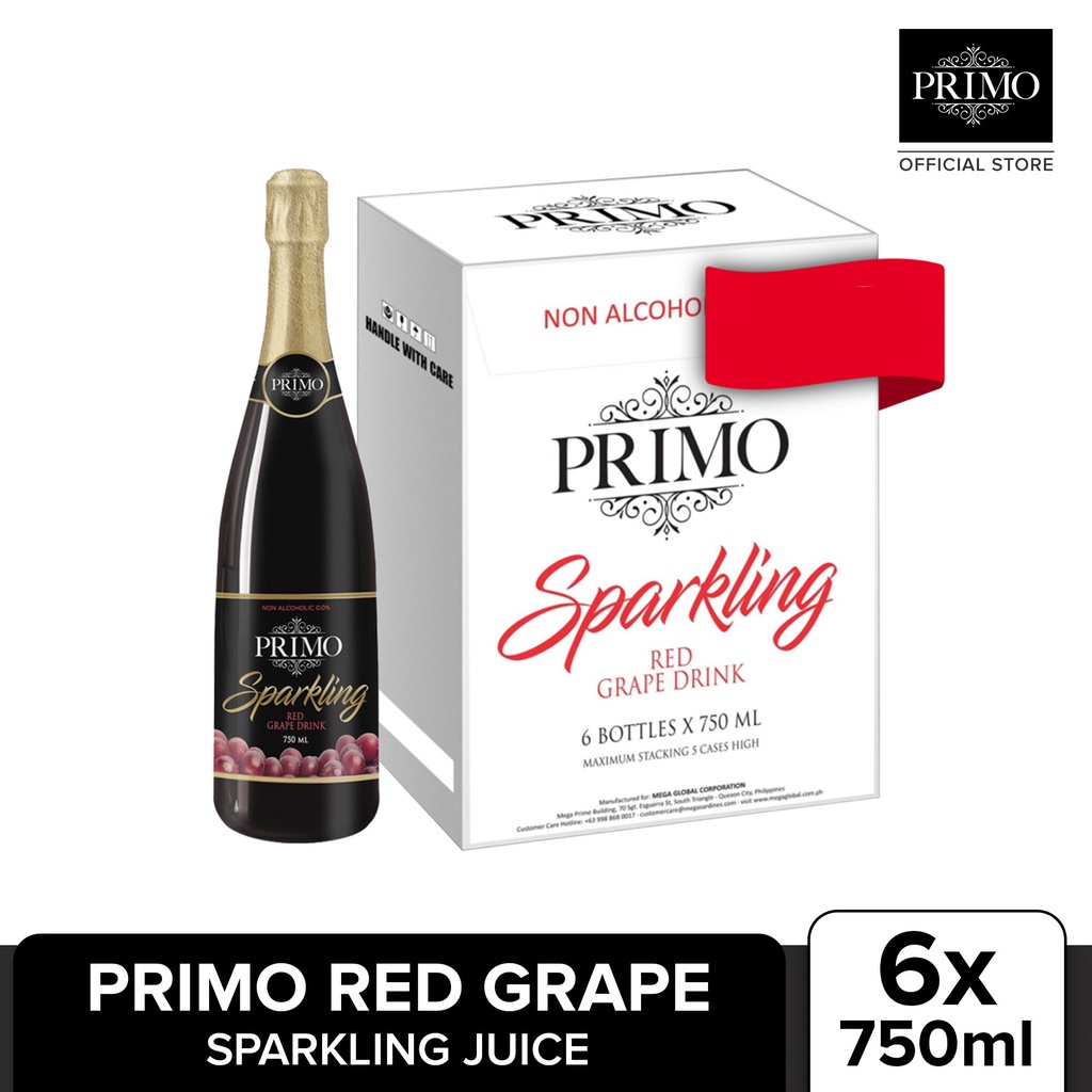 ﹊Primo Red Grape Sparkling Juice 750Ml By 6'S Shopee Philippines