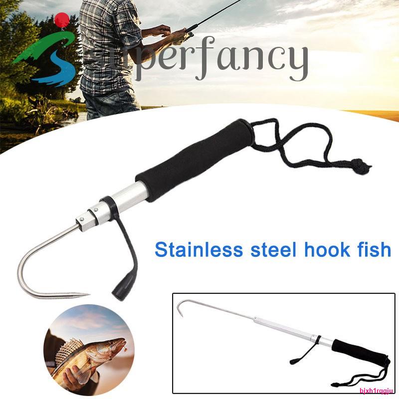 Ice Fishing Gaff Hook Telescopic Fish Gaff Stainless Fishing Spear Hook