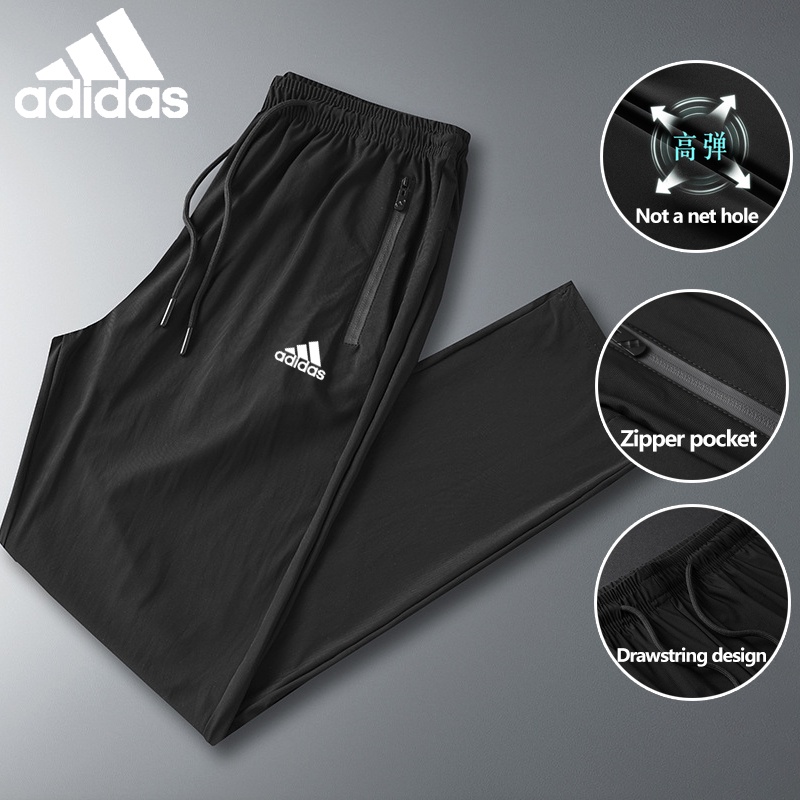 Seluar Track Lelaki Zipper Black Adidas Tracksuit Men Casual Long Pants