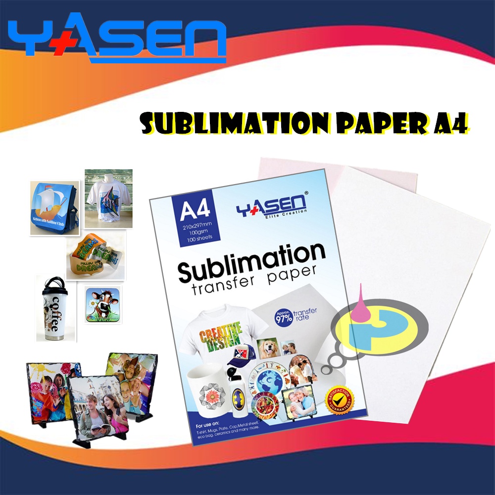 YASEN A4 sublimation transfer Paper 100gsm 100pcs Shopee Philippines