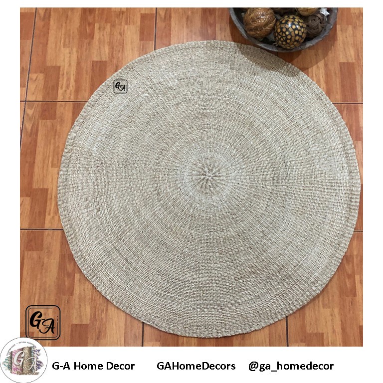 Big Oversized Abaca Round Carpet - Natural material - 5ft 6ft 7 ft 8ft ...