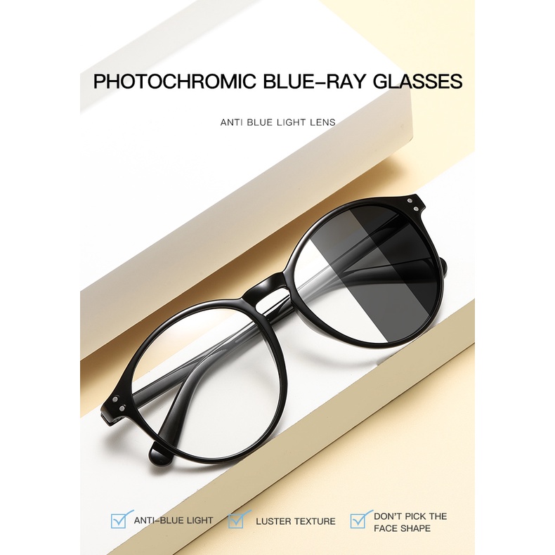 Photochromic Anti radiation Eyeglasses Sun Adaptive Anti Blue light ...