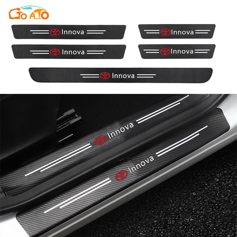 GTIOATO For Toyota Innova Carbon Fiber Car Door Sill Protector Auto ...