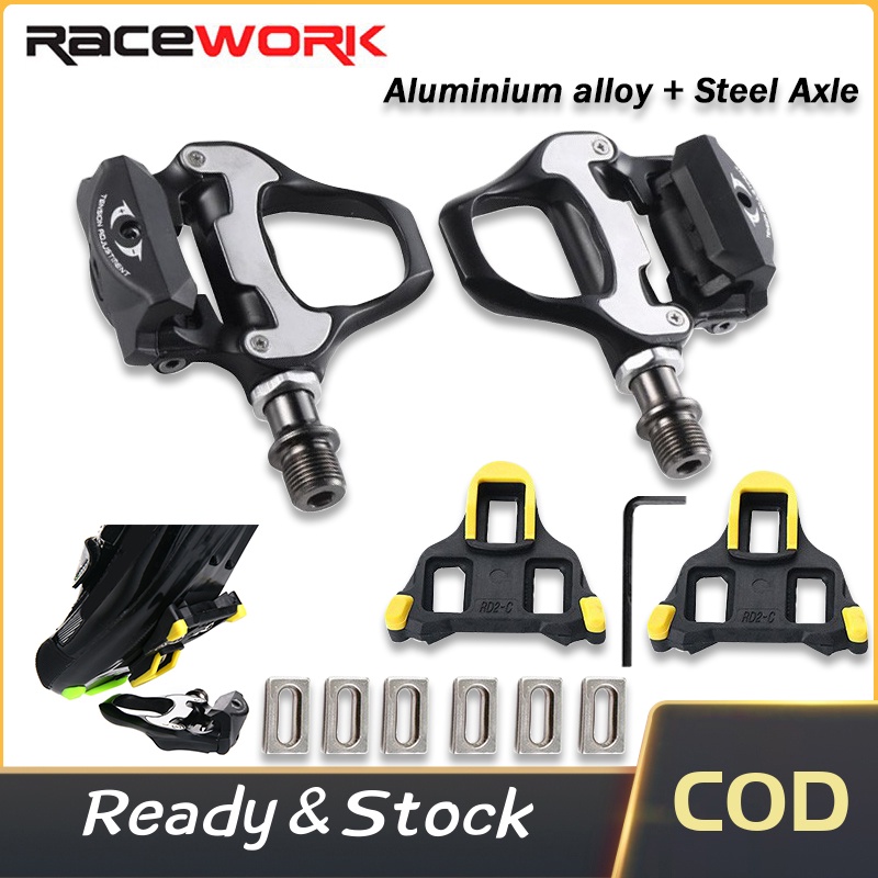 【COD&Stock】cleats pedal Road Bike Clipless Bicycle Self-locking Pedals with  SPD-SL Cleats set
