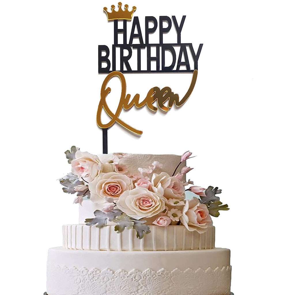 crown king Queen prince princess Birthday Cake Topper Acrylic ...