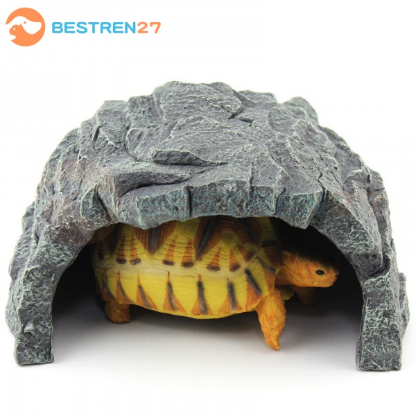 aquarium cave Climbing Pet Reptile Tank Turtle Box Tortoise Escape Cave ...