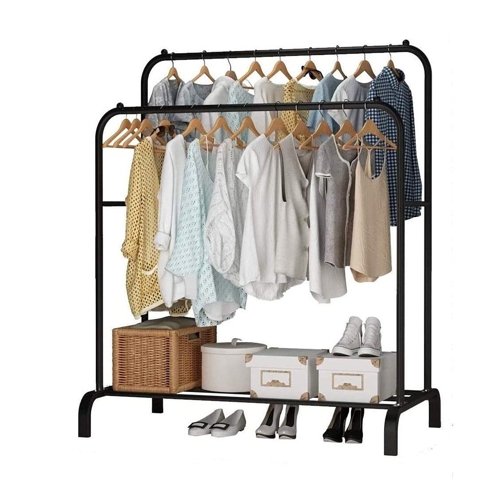 HomeCare 110cm Big Double Pole Type Drying Rack Wardrobe Rack Hanger ...