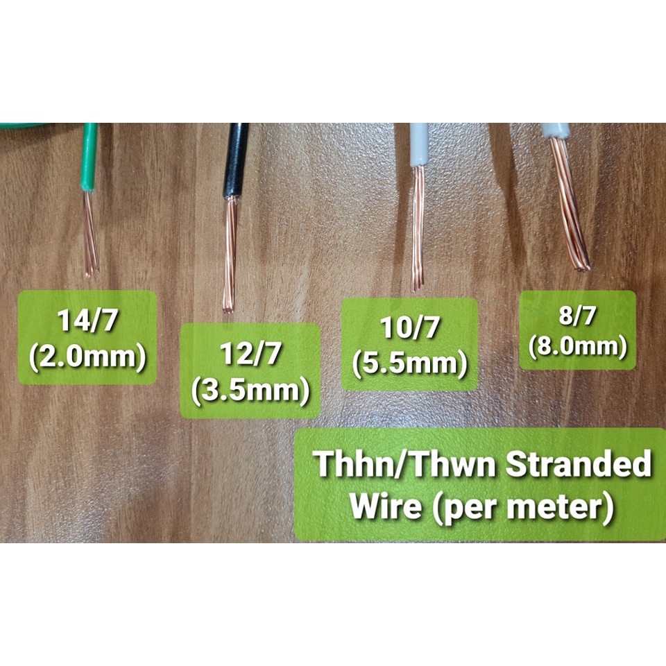 Shuta THHN Electrical Wire (per meter) 14/7 12/7 10/7 8/7 | Shopee ...