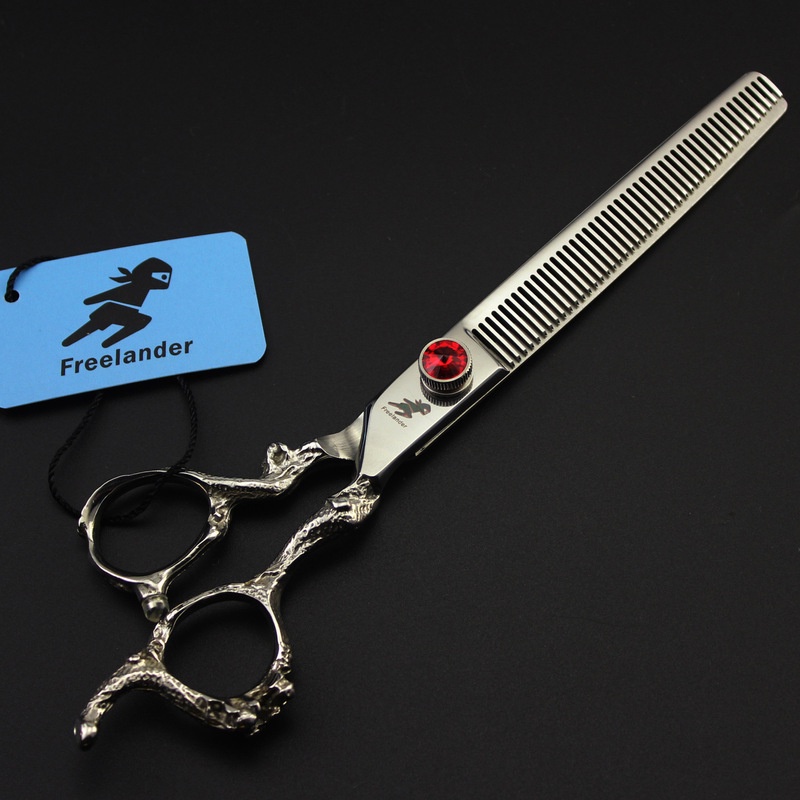 7.0 Inch Freelander High-grade Dragon Handle Gem Tooth Scissors Thin ...