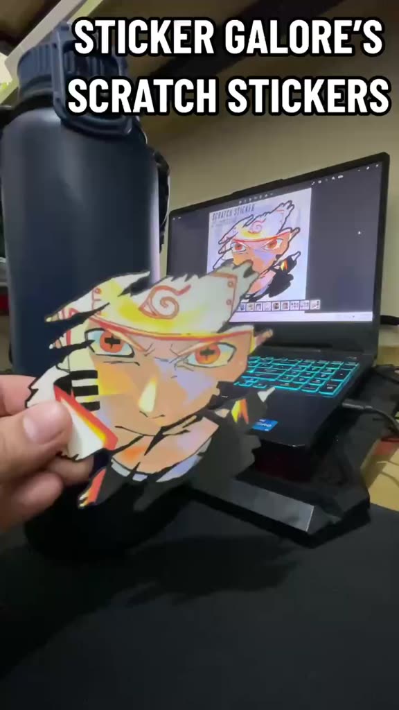 NARUTO SHARINGAN RINNEGAN SCRATCH STICKER (Waterproof and scratch proof ...