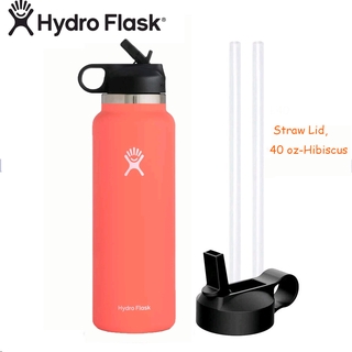 Hydro Flask Water Bottle Wide Mouth Straw Lid 20 Oz, Hibiscus - 2.0 NEW  DESIGN 