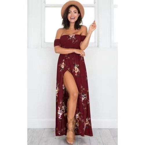 Rafashion Korean Off shoulder Slit Summer Floral Dress | Shopee Philippines