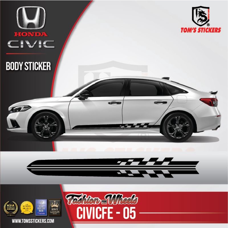 HONDA CIVIC CAR BODY STICKER SET CIVICFE - 05 | Shopee Philippines