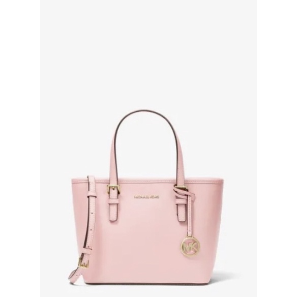 MICHAEL KORS Jet Set Travel Lg TZ Shoulder Tote on sale Saffiano Leather Powder Blush