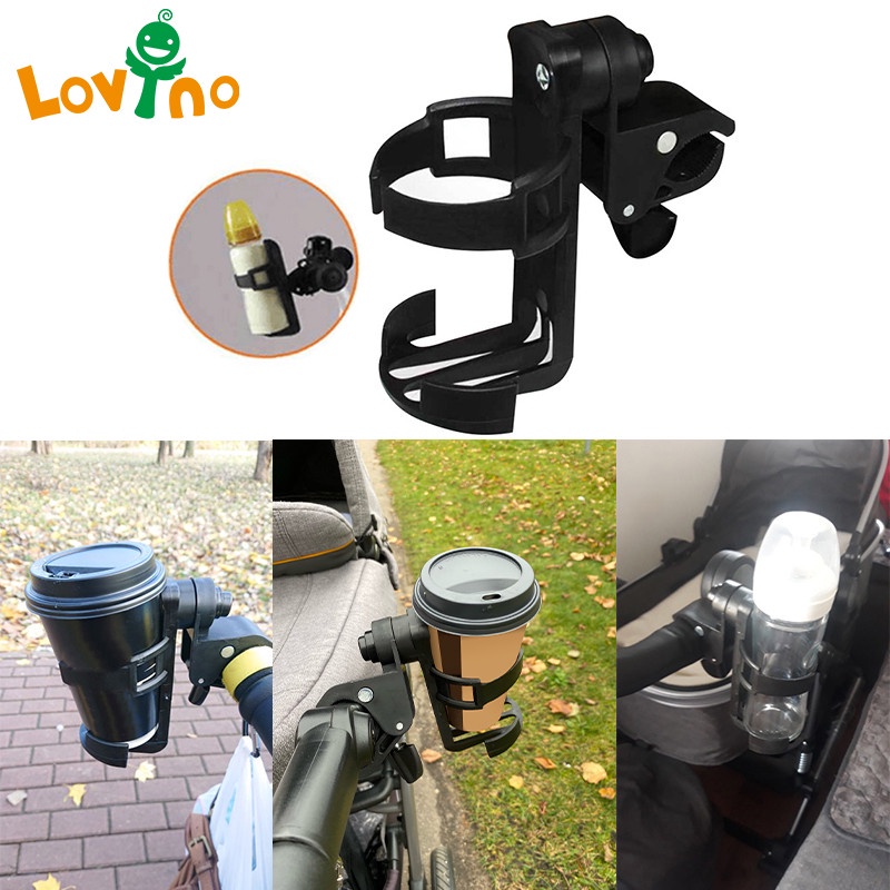 Baby Stroller Cup Holder Rack Bottle Universal 360 Rotatable Cup Holder ...