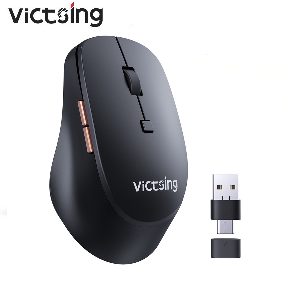 VictSing PC339 Wireless Mouse 2.4Ghz USB Type-C Slim Travel Mice with 5 ...