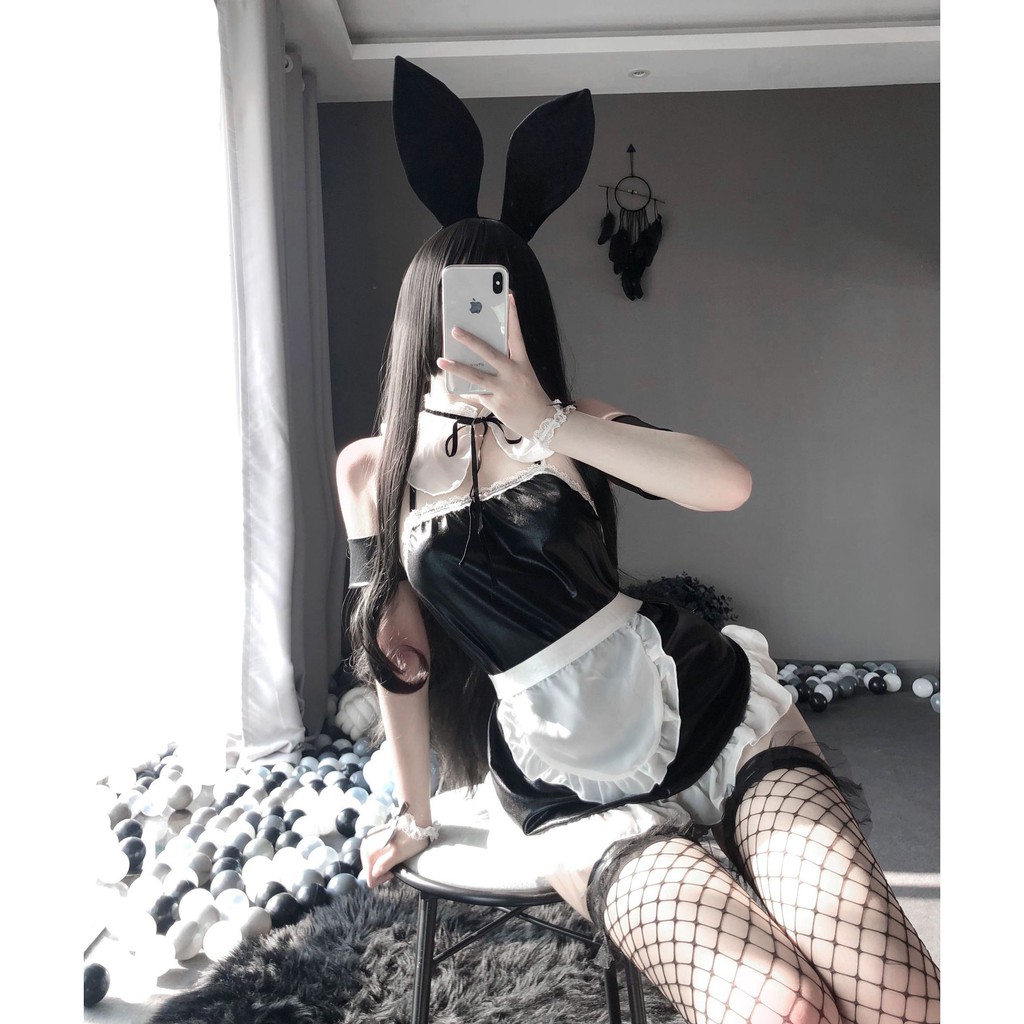 Black Bunny Girl Sexy Cosplay Costumes Sex Erotic Maid Outfit Babby Doll  outfit Cosplay French Apron | Shopee Philippines