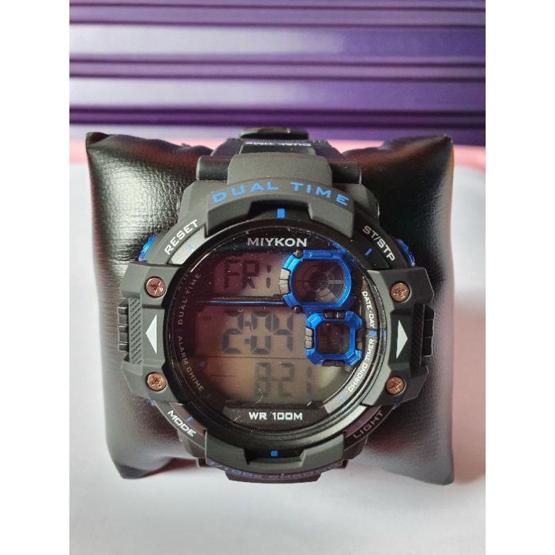 Miykon Dual Time LED Watch Waterproof 100M for HIM. Shopee