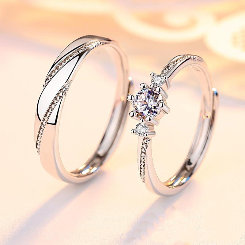 six prong wedding ring Wedding Rings for Women Men Couple Promise