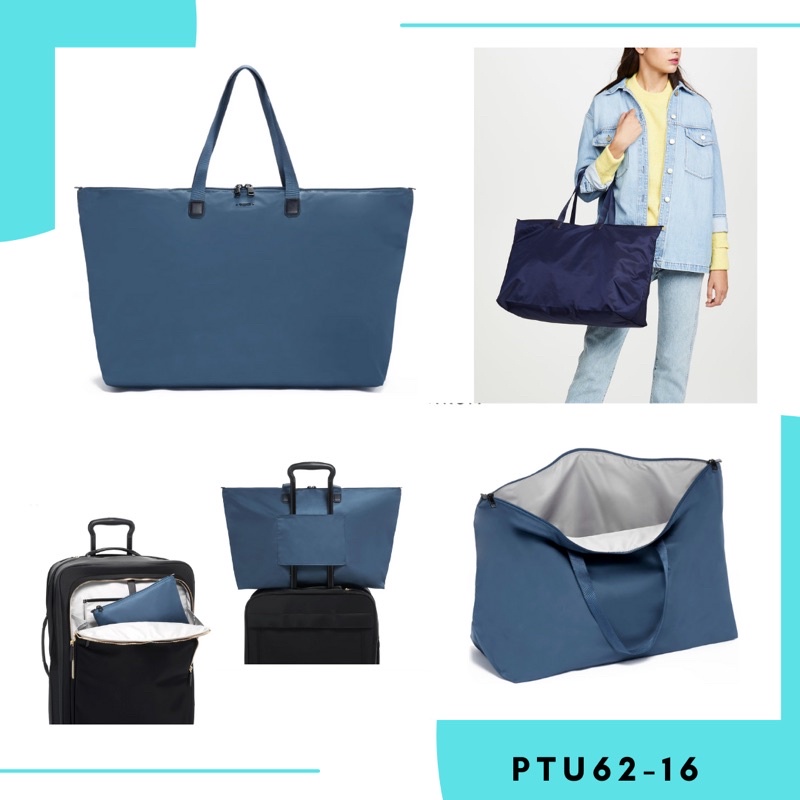 TUMI Voyageur Just In Case Packable Nylon Tote Dusty Blue