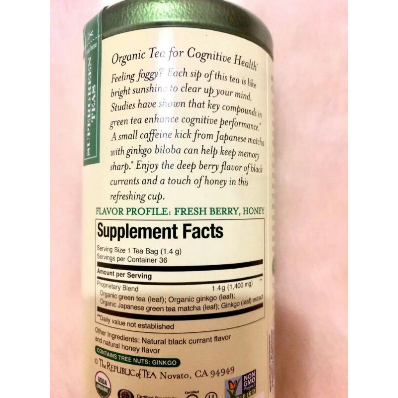 Organic Brain Boost SuperGreen Tea Bags | The Republic Of Tea