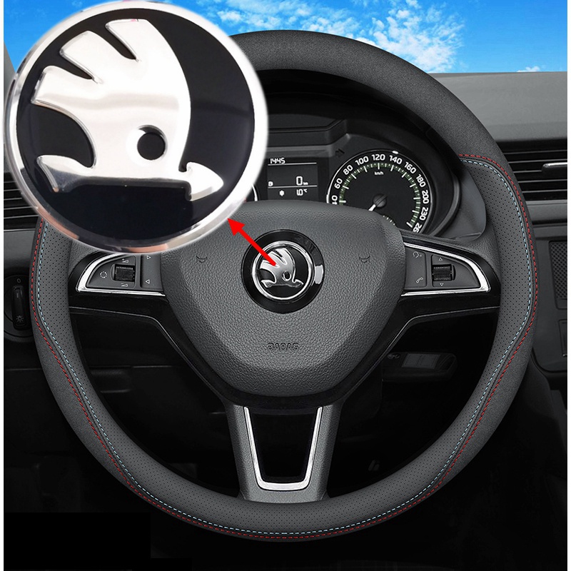 42mm Steering wheel center logo for Skoda Octavia Fabia Superb Rapid