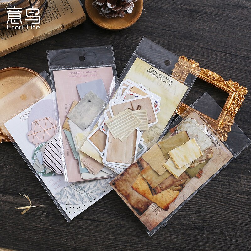 Journamm 45pcs/pack Vintage Writing Stickers for Junk Journal School ...
