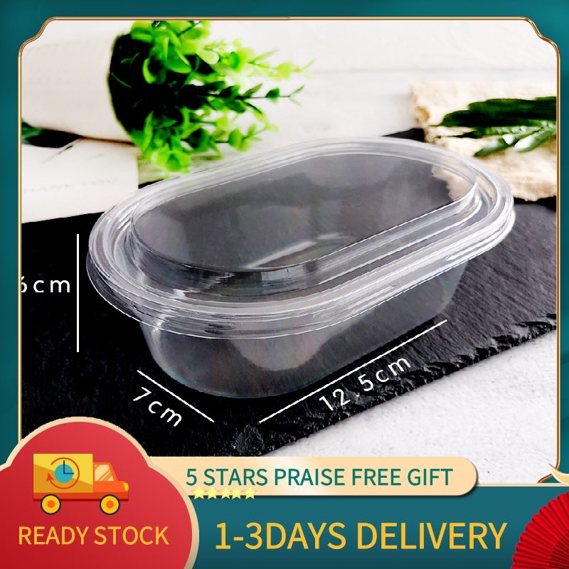 [COD] 50 Pieces Clear Plastic Oval Containers for Mousse, Pudding