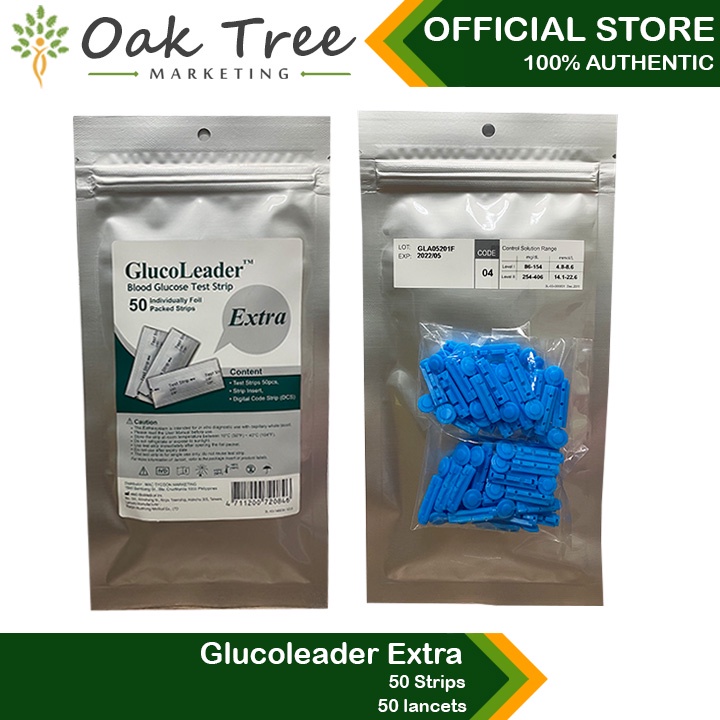 Glucoleader Extra Strips With Lancet Expiration date 02/2026 Shopee