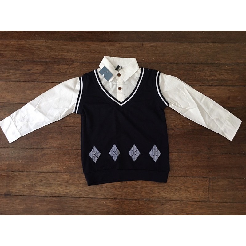 Kids Formal Polo Long Sleeves with Vest