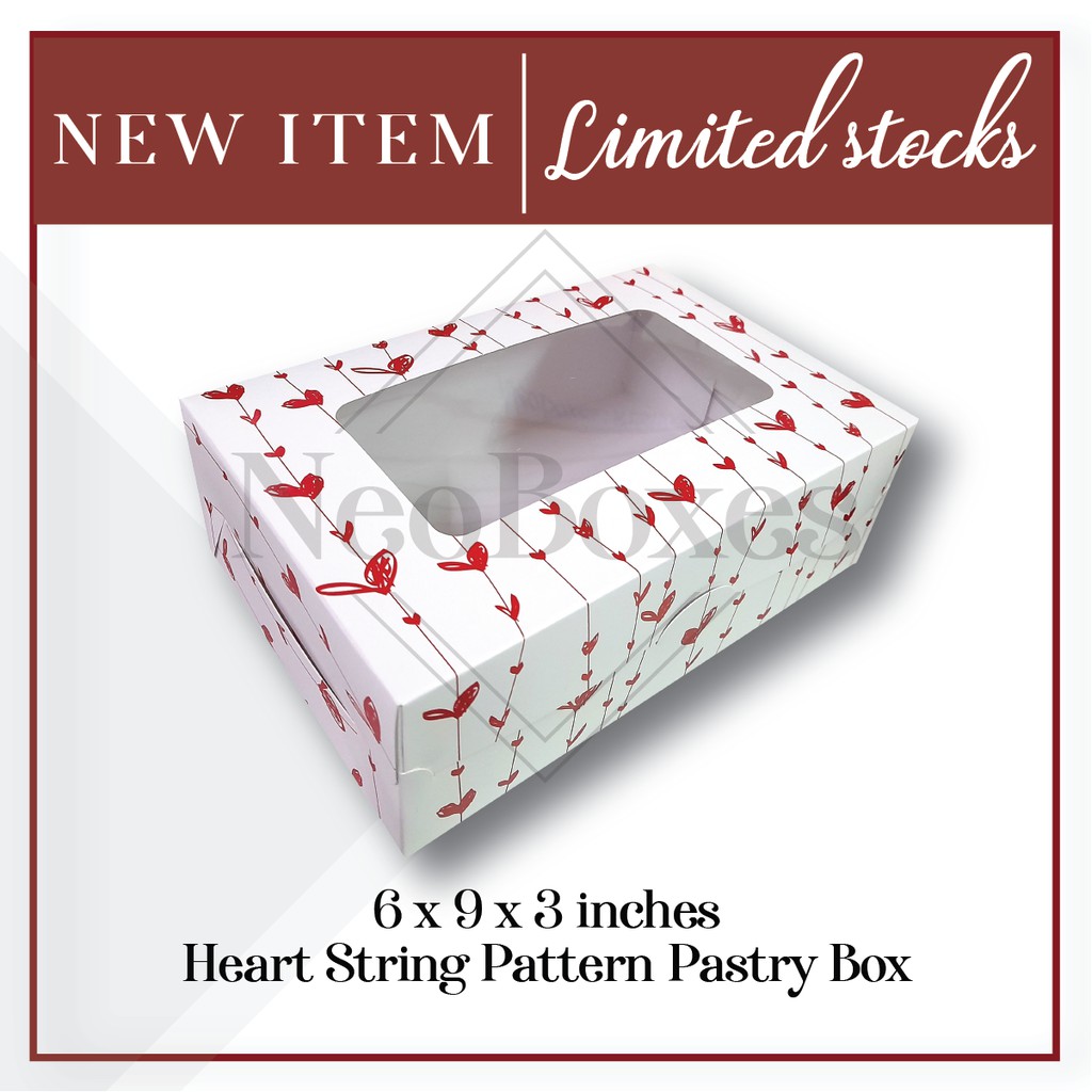NeoBoxes | 6x9x3 inches White Heartstring Pastry Box, 20s | Shopee ...