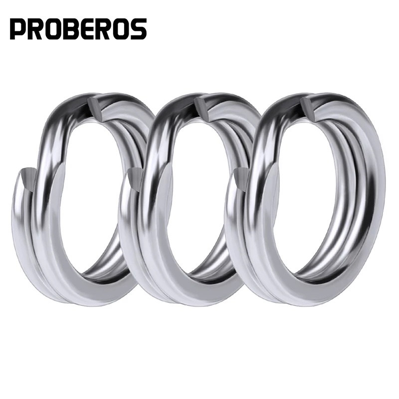100pcs Fishing Split Rings Silver Stainless Steel 4-12MM Double Loop ...