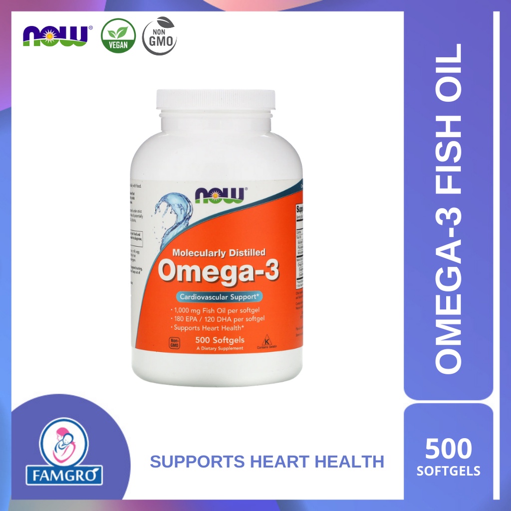 NOW Foods Omega3 Fish Oil (Molecularly Distilled) 100/200/500
