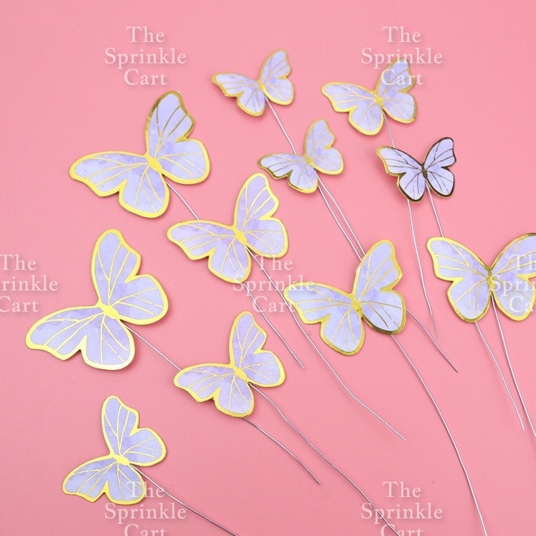 Butterfly Cake topper for decoration Gold Fan Cake Topper Rosegold ...