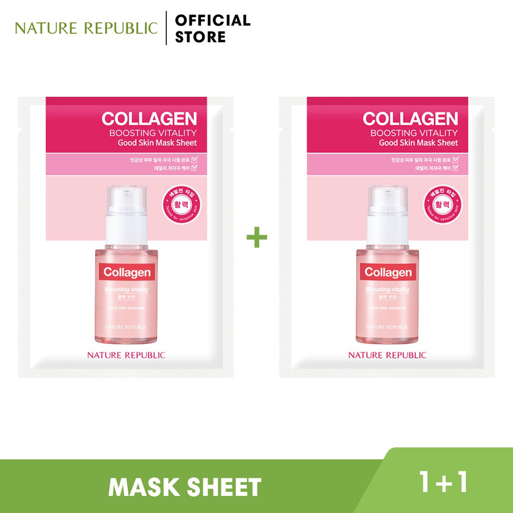 Nature Republic Good Skin Collagen Mask Sheet (1+1) Shopee Philippines