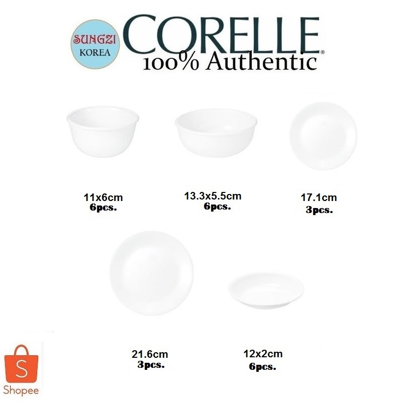 CORELLE Dinnerware 24 Piece Set (Just White) Shopee Philippines