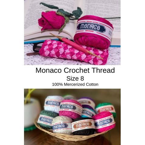 MONACO Embroidery Thread Mercerized Crochet Cotton Yarn Spool ...