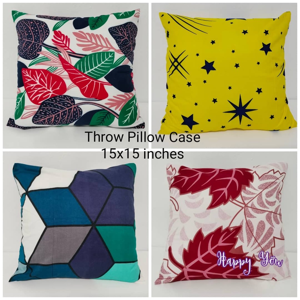Throw Pillow Case for Sofa / with Zipper 15x15 inches / Punda Style