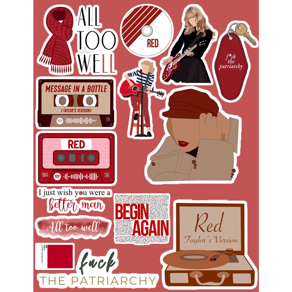 Red Album Taylor Swift Sticker Set | Shopee Philippines