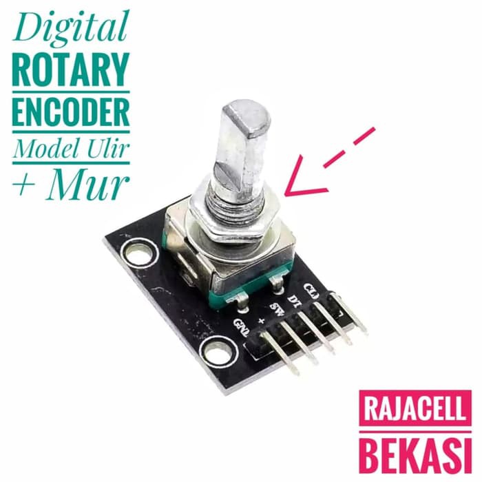 Rotary Encoder Digital Potentiometer Module + Nut Bolt Thread + PCB ...