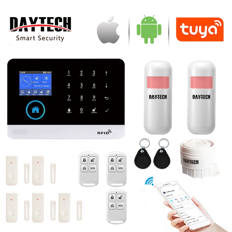 DAYTECH WIFI GSM Burglar Alarm System TUYA APP Control Anti Theft Alarm System home security