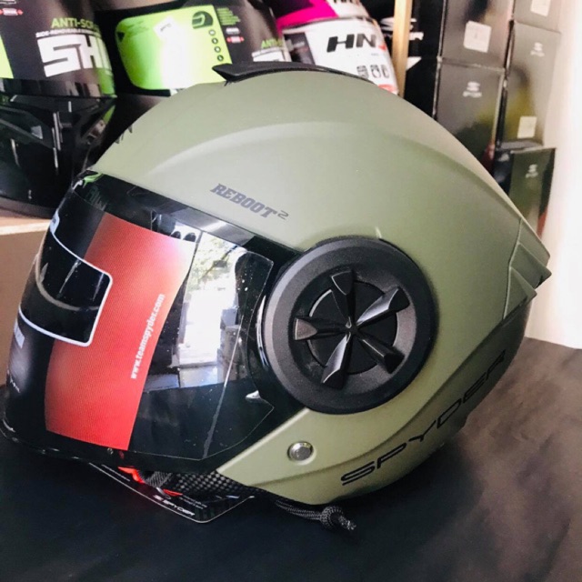 Spyder helmet army store green