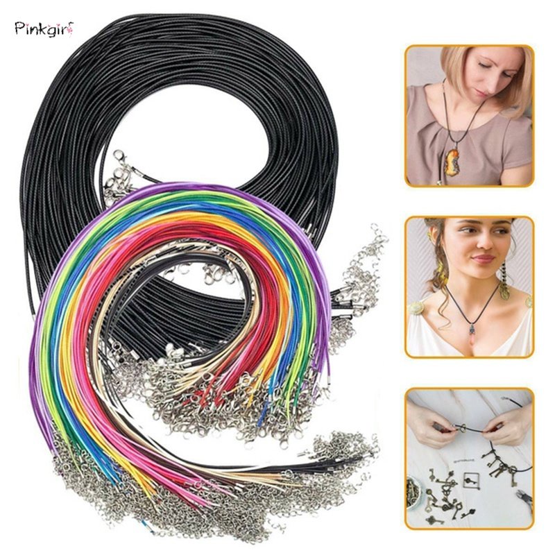 10PCS Colorful Leather Wax Ropes Simple Tough Waterproof Adjustable ...