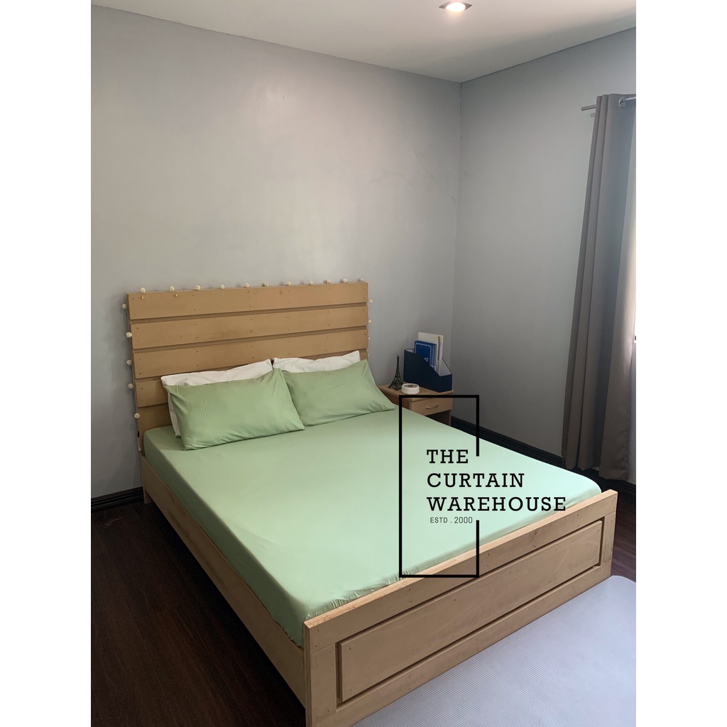 3in1 Bedsheet Canadian Cotton (1Plain Fitted Garterized Bedsheet + 2 Overlap Pillowcase) MATCHA