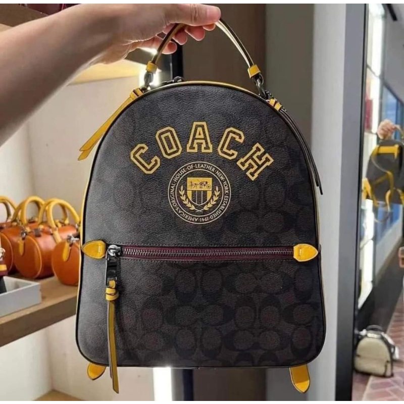 Coach Jordyn Backpack in Signature Canvas with Varsity Motif Shopee