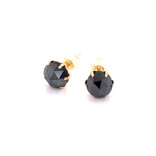 NiJI Japan Black Diamond Earrings 2ct per pair with K18 solid