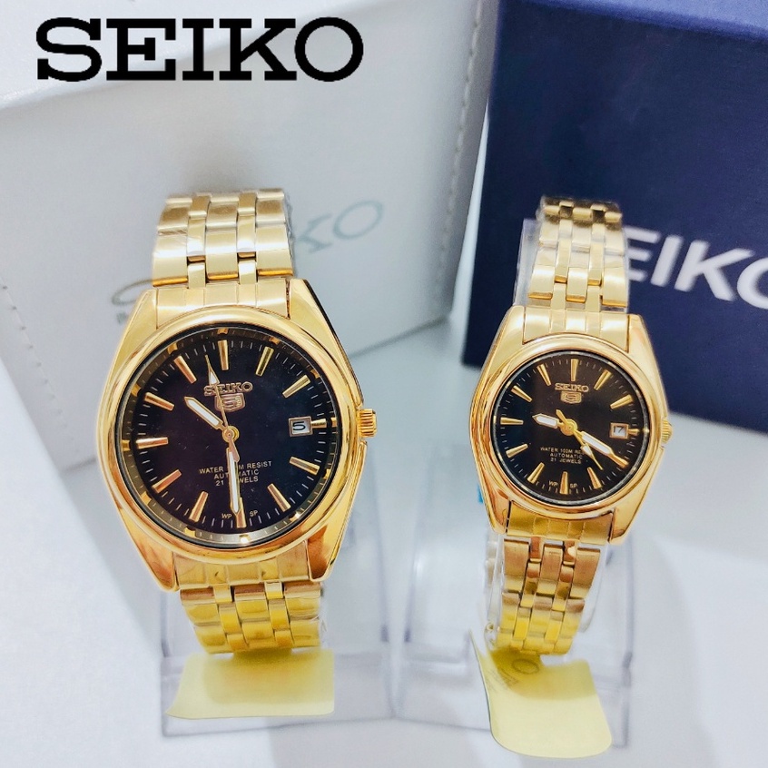 100 Original S183 Seiko 5 Automatic Hand Movement Japan Couple Stainless steel watch