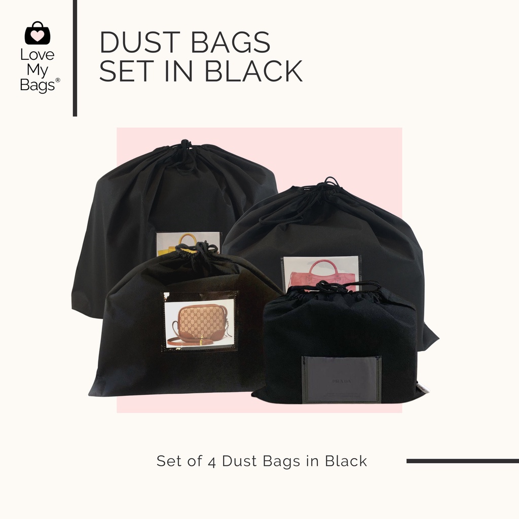 Love My Bags Black Dust Bags Set of Bundle all sizes