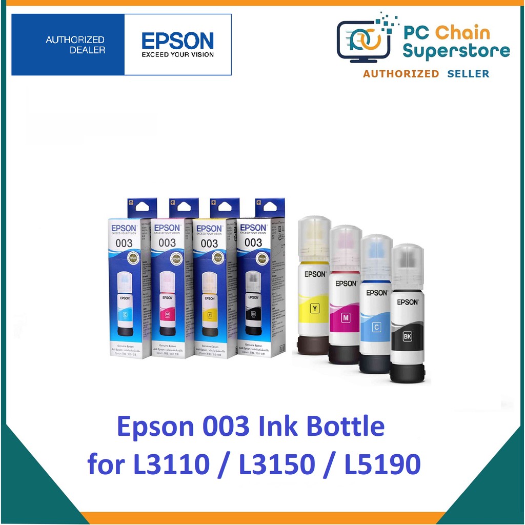 Epson 003 Ink Cartridge For L3110 L3150 L5190 Shopee Philippines 9653